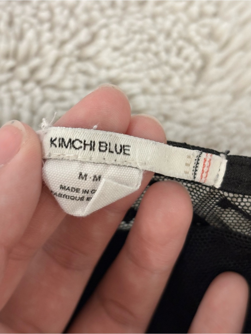 Kimchi Blue Black Square-Neck Mesh-Back Camisole - Picture 3 of 4